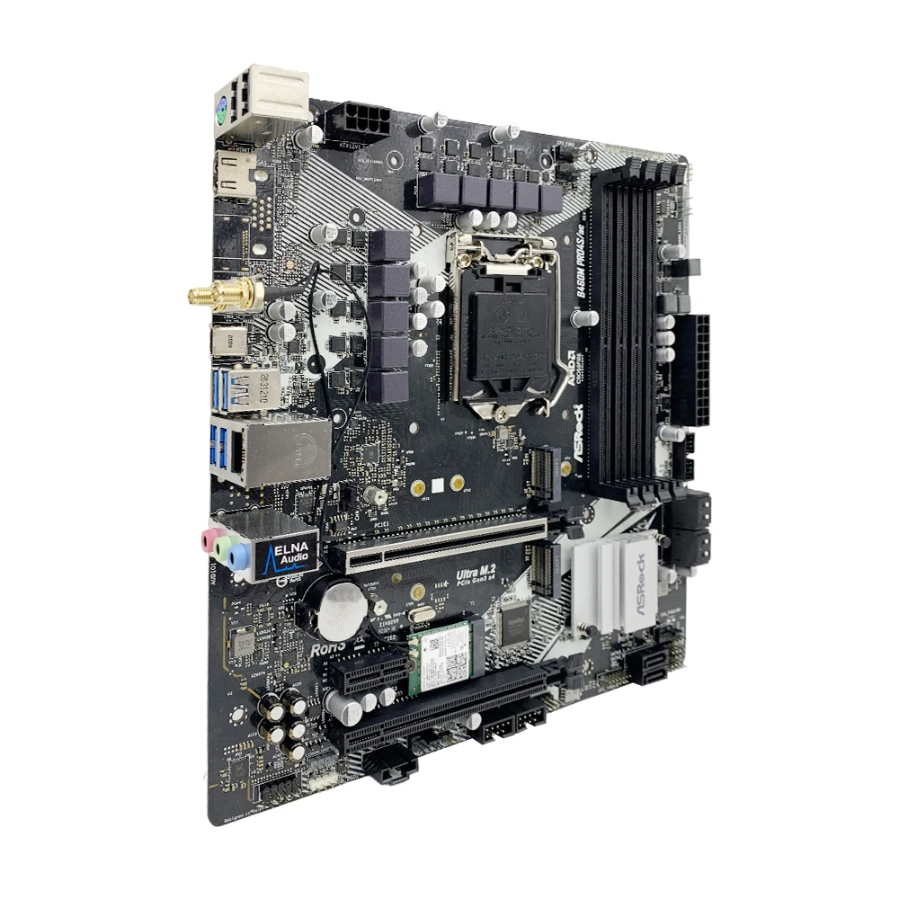 Imagem -03 - Placa-mãe Asrock B460m Pro4s ac com Suporte para I910900k I7-10700kf I5-10600 I3-10300 Cpu 4xddr4 2933 Mhz Hdmi M.2 Nvme Pcie 3.0