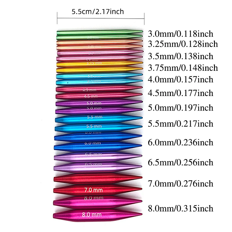 A Set of 37 Pieces of Knitting Tools Mini Short 5.5cm Removable Interchangeable Head Circular Needle Set 12 Pairs 3.0-8.0mm