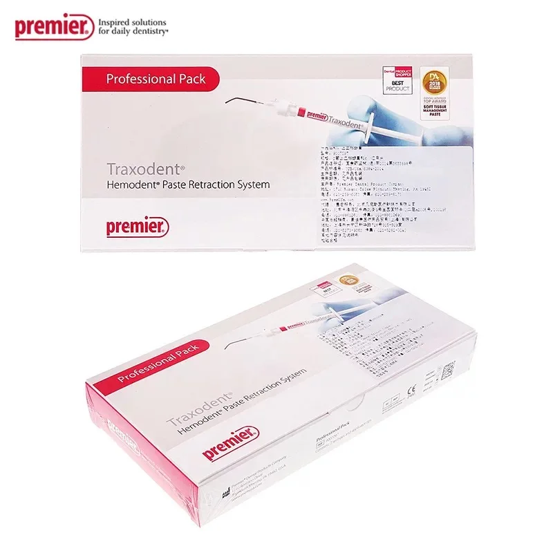 

Premier Traxodent Hemodent Paste Retraction System 2pcs Syringe Pack Dental Hemostatic gingival decongestant ointment