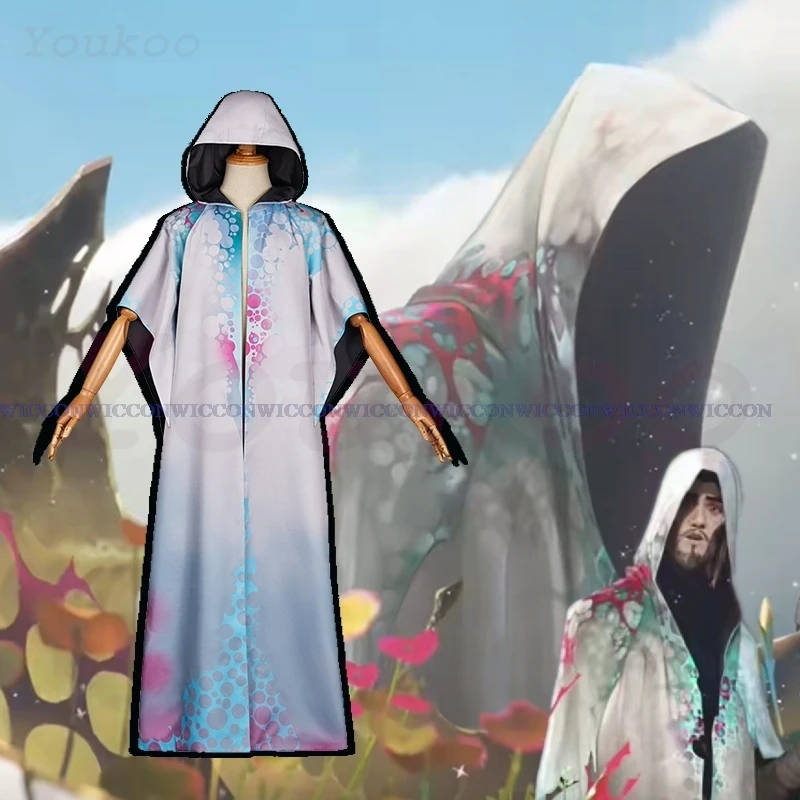 Cloak Cape Wig Hextech Outfits Anime Arcane S2 Viktor Cosplay Costume Colorful Halloween Hooded Carnival Party Disguise Clothes