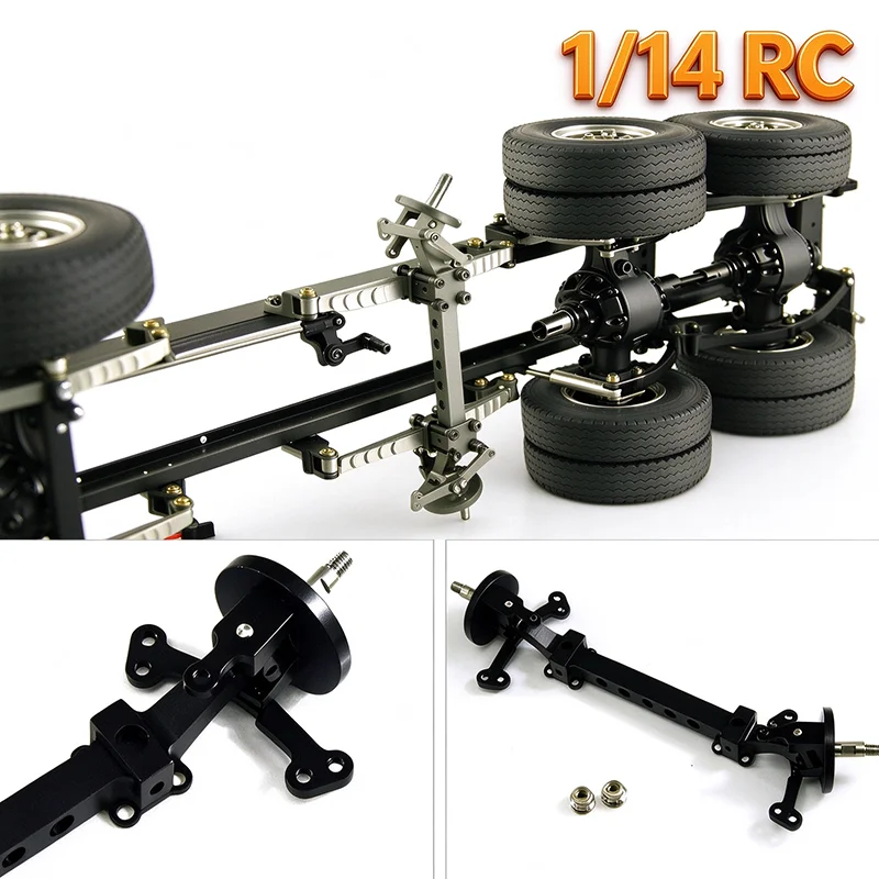 Simulated Metal Unpowered Front Axle for 1/14 Tamiya RC Truck SCANIA 770S R620 VOLVO BENZ Arocs MAN TGXCar Accessories