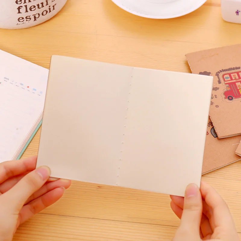 10pcs Small Cute Kraft Pocket Notebook, 64K 16-Sheet Blank Mini Journal Memo Notepad For Student Traveler School Supplies