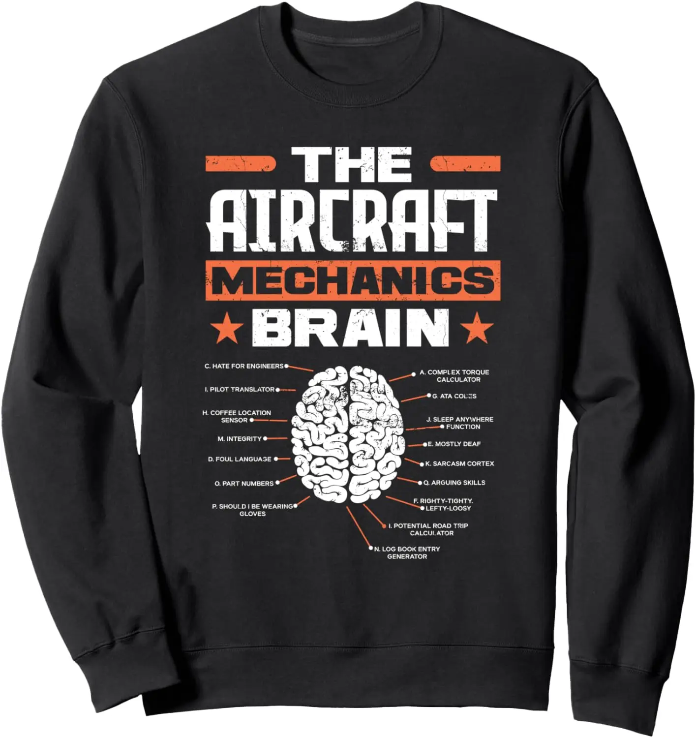 Aircraft Mechanics Brain Aviation Funny Aircraft Mechanic Sweatshirt