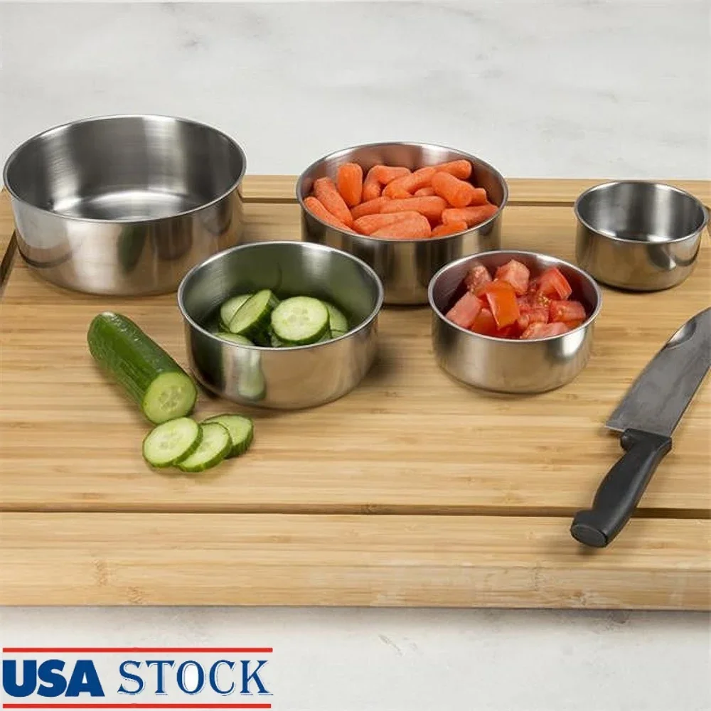 

5-Piece Nesting Stainless-Steel Bowls and Lids Set