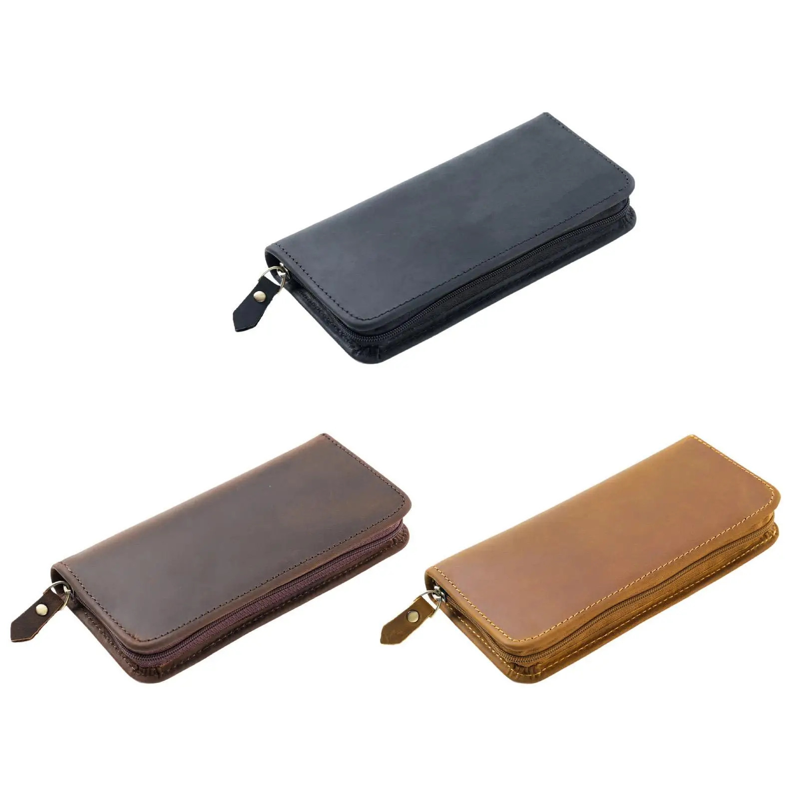 

Pen Holder Stationery Bag Universal Classic Unique Pen Case Leather Stationery Organizer for Cards Invoices Friends Students