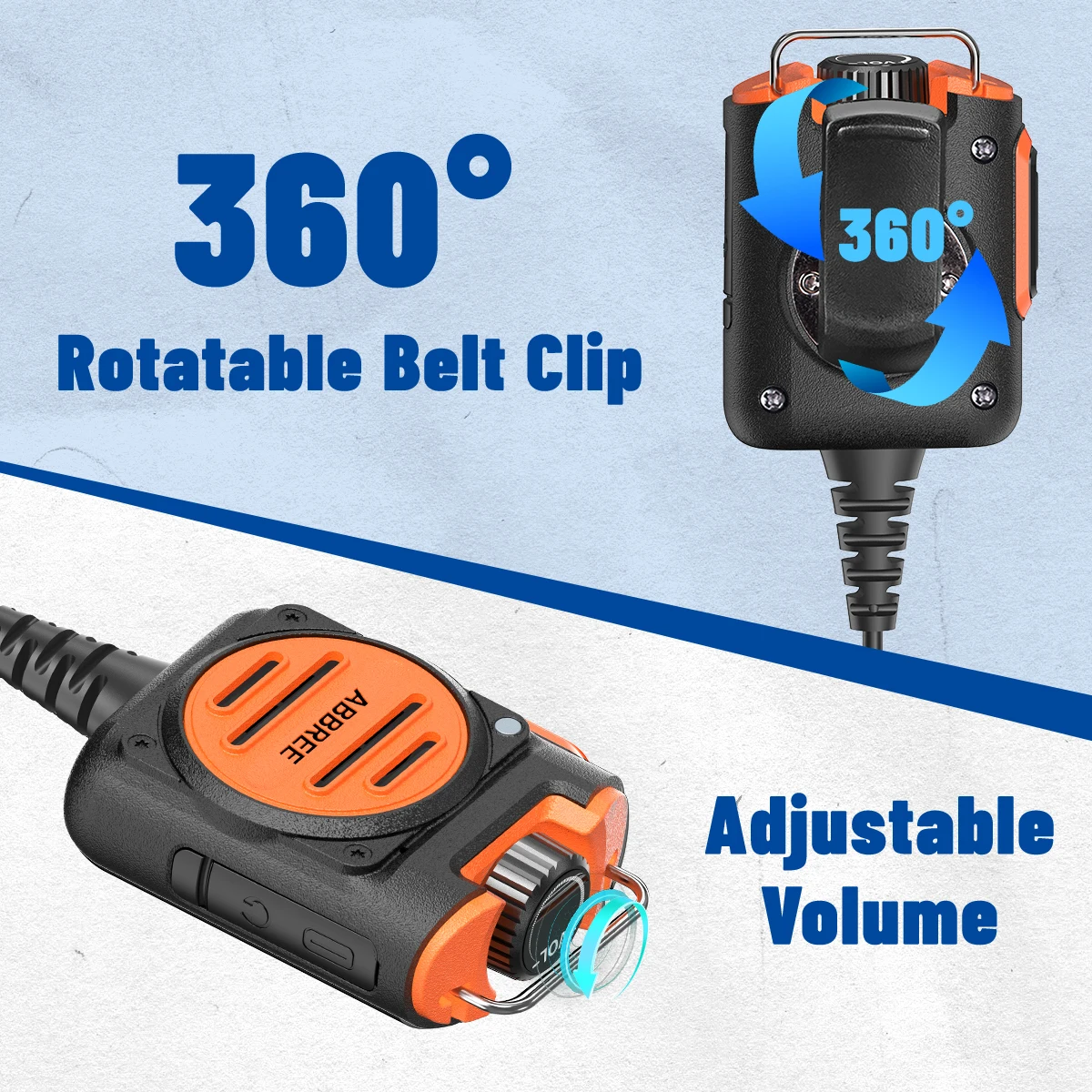 ABBREE AR-158 Walkie Talkie 2 Pin Speaker Mic Adjustable Volume for Baofeng UV-5R BF-888S UV-5RH 21 PRO DM-1701 AR-152 HAM Radio view 4