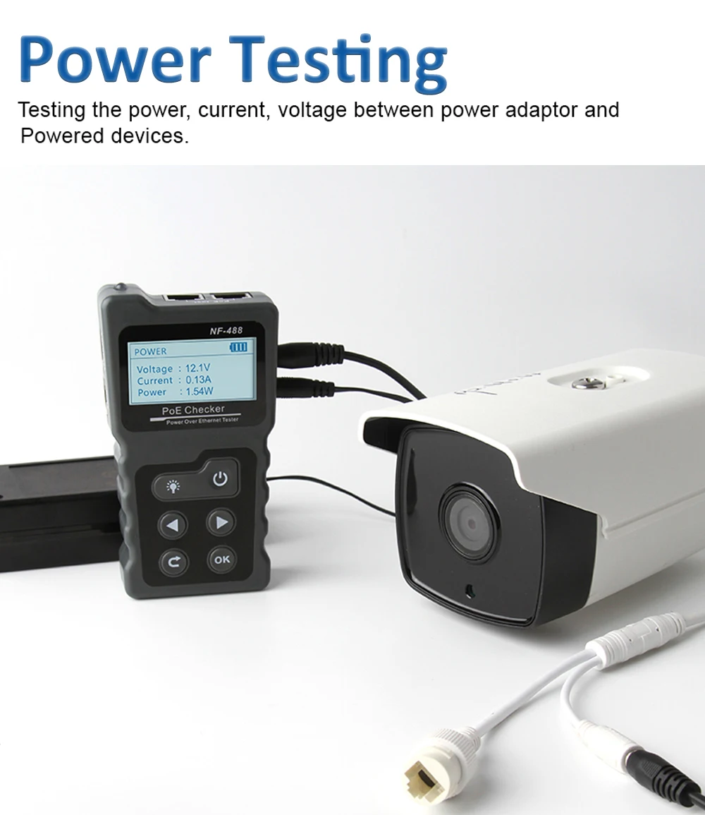 NOYAFA NF-488 LCD-Netzwerk-PoE-Tester für Ethernet Cat5 Cat6 LAN-Kabel, Schleifentestgerät – Detail 5