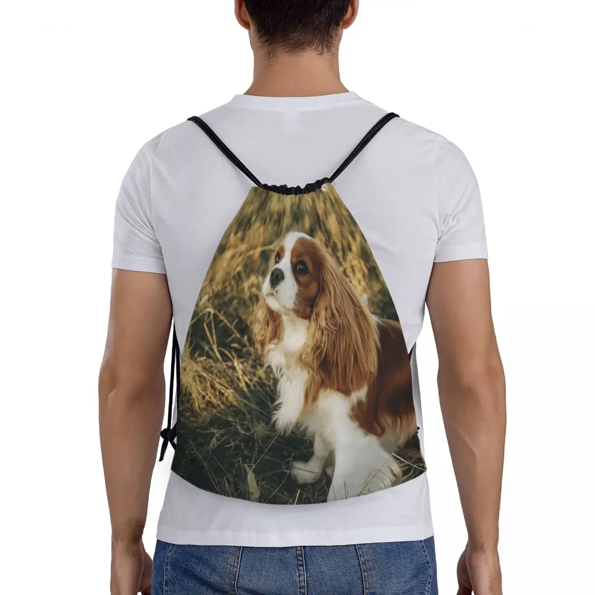 

Квадратные рюкзаки Custom Cavalier King Charles Spaniel с завязками, сумки-мешки для хранения, сумки для книг, для путешествий и школы
