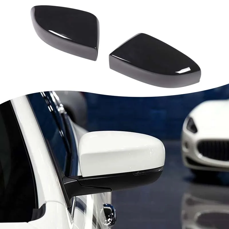 

2Pcs ABS Glossy black For Maserati Ghibli Quattroporte 2017-2026+ car exterior rearview mirror cover sticker Car accessories