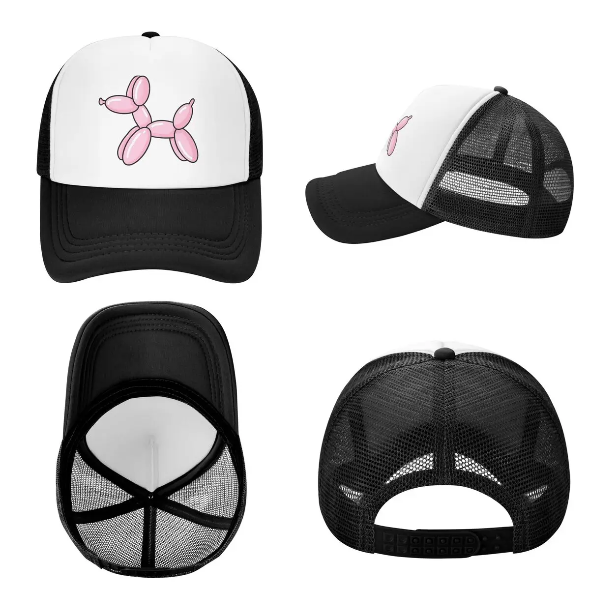 Balloon Dog Pink Cap Fashion Mesh Baseball Caps Adjustable Hat Hip Hop Summer Unisex Baseball Hats