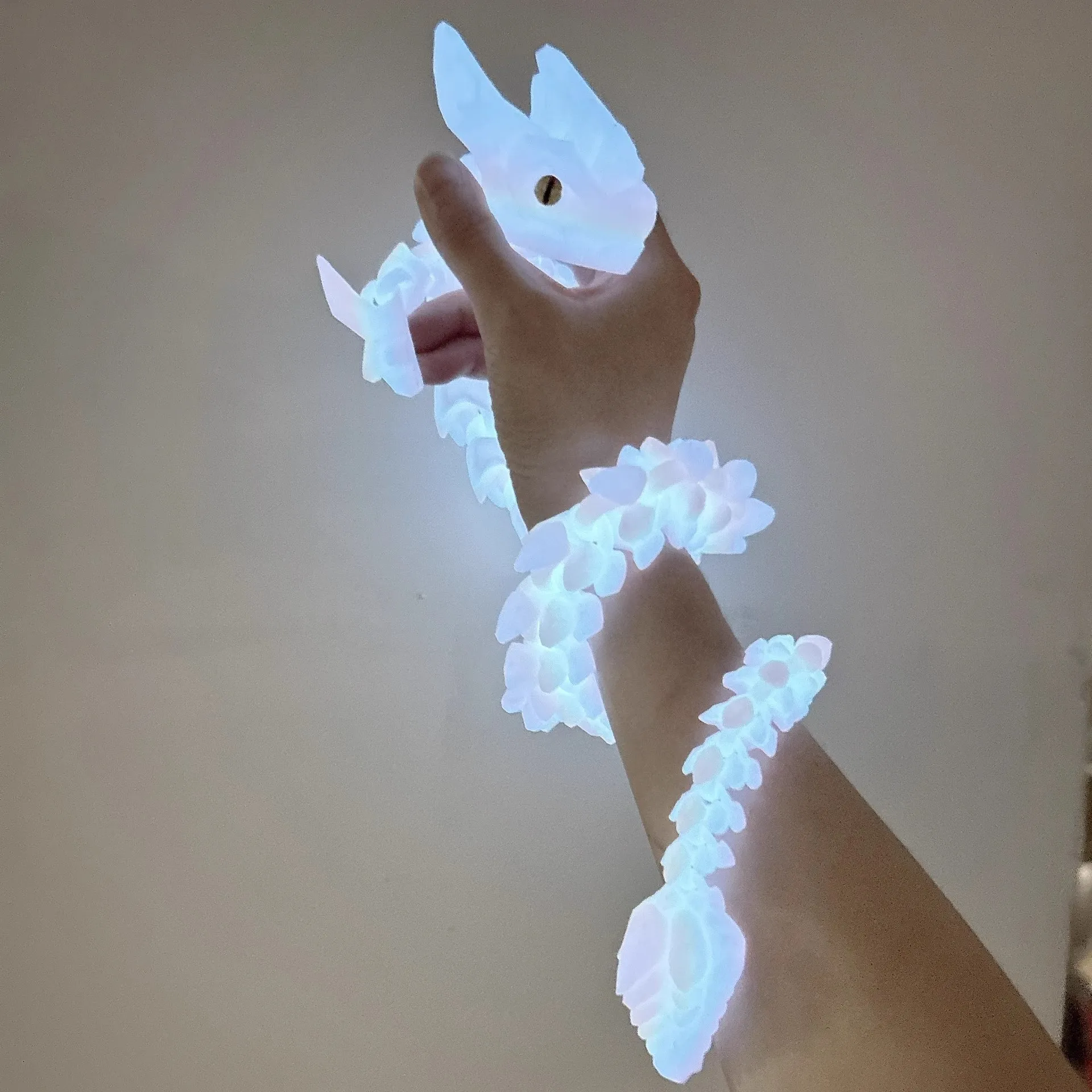 3D Printing Gemstone Dragon Aurora Luminous Light Animal Action Toy Desktop Decoration Birthday Gift