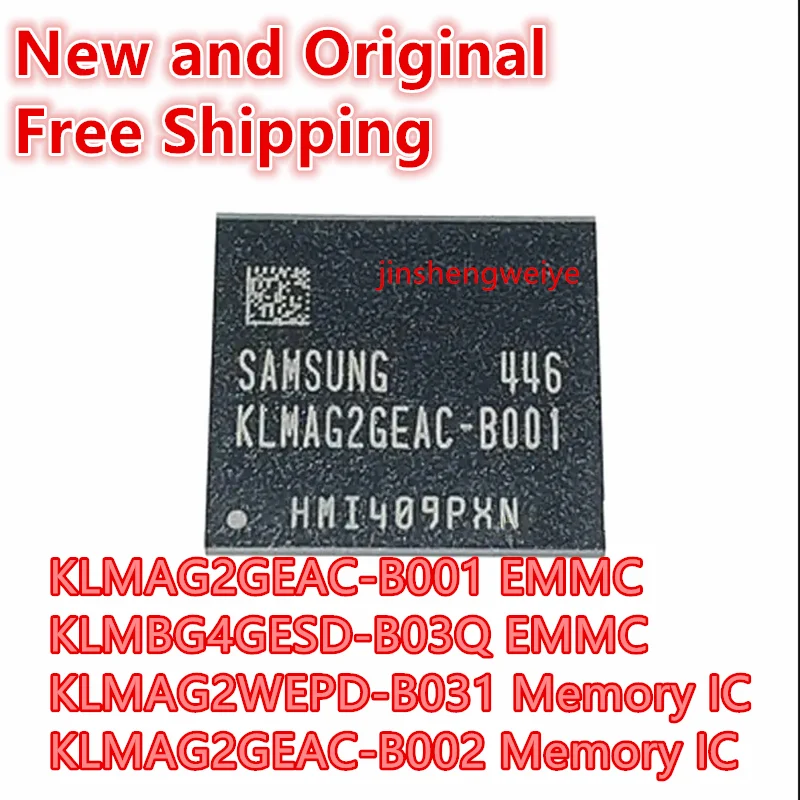 5PCS KLMAG2GEAC-B001 KLMBG4GESD-B03Q KLMAG2WEPD-B031 KLMAG2GEAC-B002 BGA153 100% Original More quantity and better price