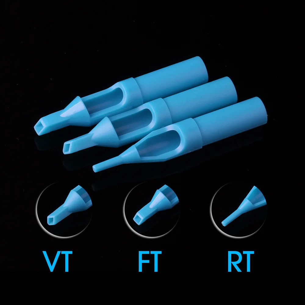 50Pcs Sterile Disposable Tattoo Machine Gun Nozzle Tips Needle Tube for Tattoo Gun Needle Ink Cup Grip Kits