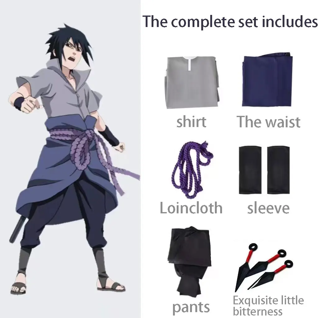 2024 New Hokage Shippuden Sasuke Coswear Ning Zhibo Fourth Generation Role Playing Cosplay Anime Performance Costume