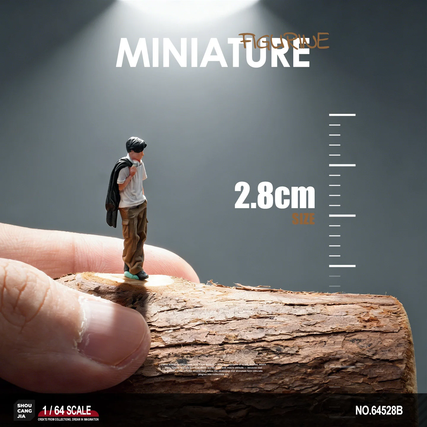 1 64 Scale Coffee Coat Trendy Male Mini Resin Figure Diorama Match 3D Color Print Figure Desktop Decor Mini Photography Prop view 2