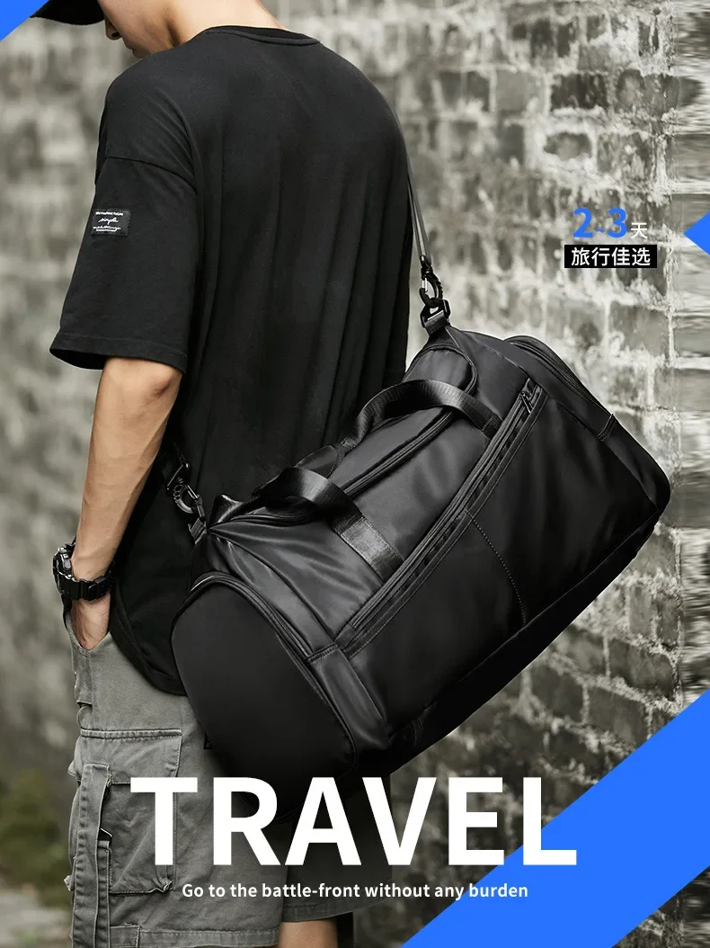 Bolsa de gimnasio deportiva, bolsa de lona de viaje con compartimento para zapatos para hombres y mujeres, bolsas de lona plegables ligeras de 40L, bolsas de entrenamiento de viaje