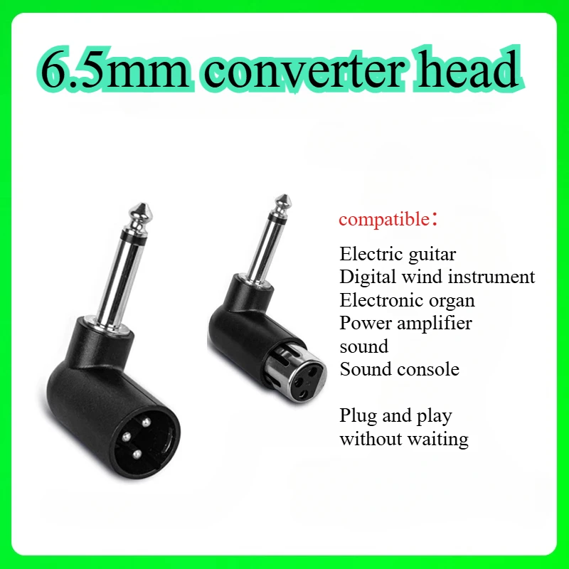 Wireless microphone system converter head 6.35mm 3pins converter electric guitar system converter head Grenade Conversion Plug