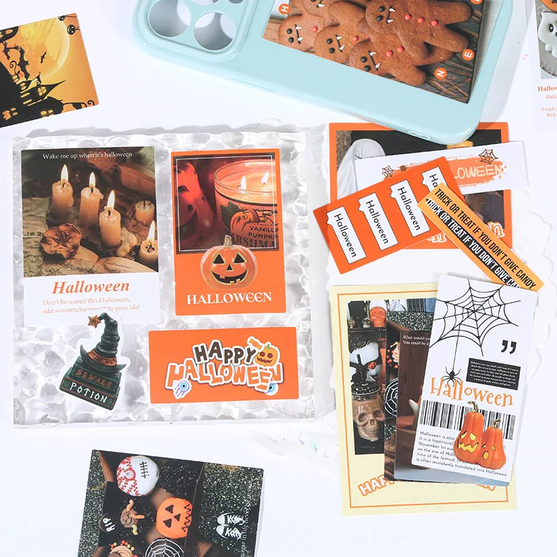 50 stücke Halloween Weihnachten Aufkleber Pack Kreativität dekorative Hand Konto Tagebuch Album handgemachte Junk Journal Lieferungen