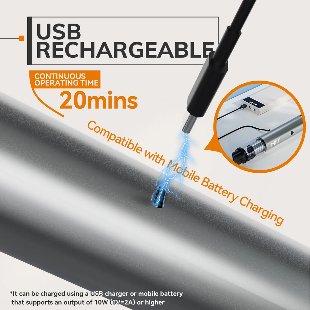 Miui tragbarer Akku-Staubsauger Multifunktion aler Auto-Mini-Staubsauger USB-Aufladung 15000pa mit Blaskopf-Haustier bürste