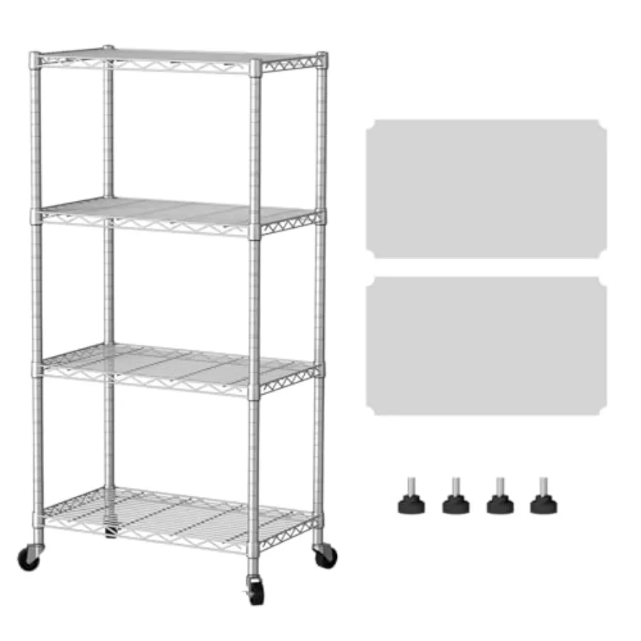 

4 Shelf Storage Wire Shelves Closet Bathroom Organizers Metal Pantry Kitchen Garage Shelving Unit Laundry Room Organization Hom
