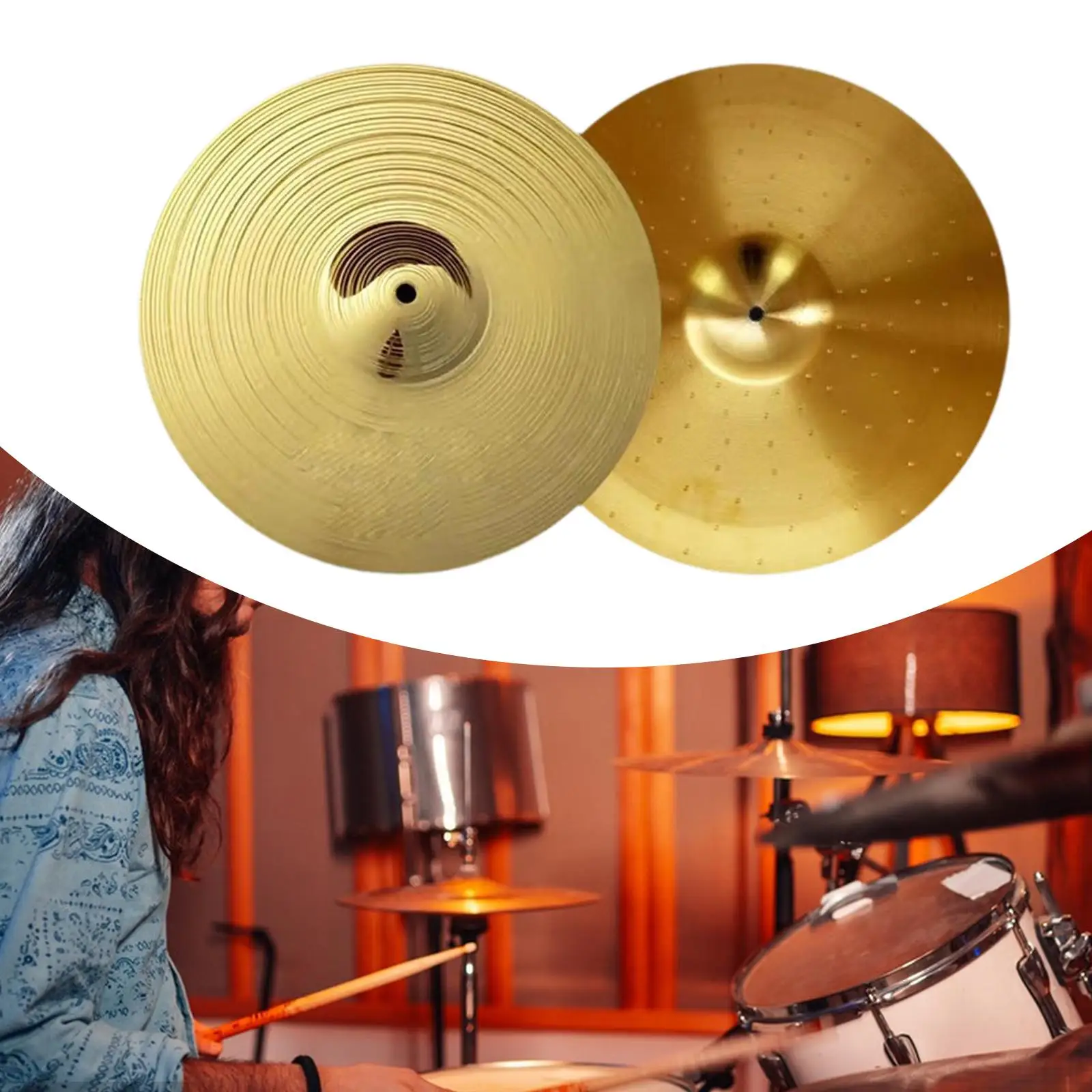 2x Jazz Drum Crash Cymbal Beginner Drummers Percussion Instruments Traditional Cymbal Cymbals Crash Drum Cymbals Hi Hat Cymbals