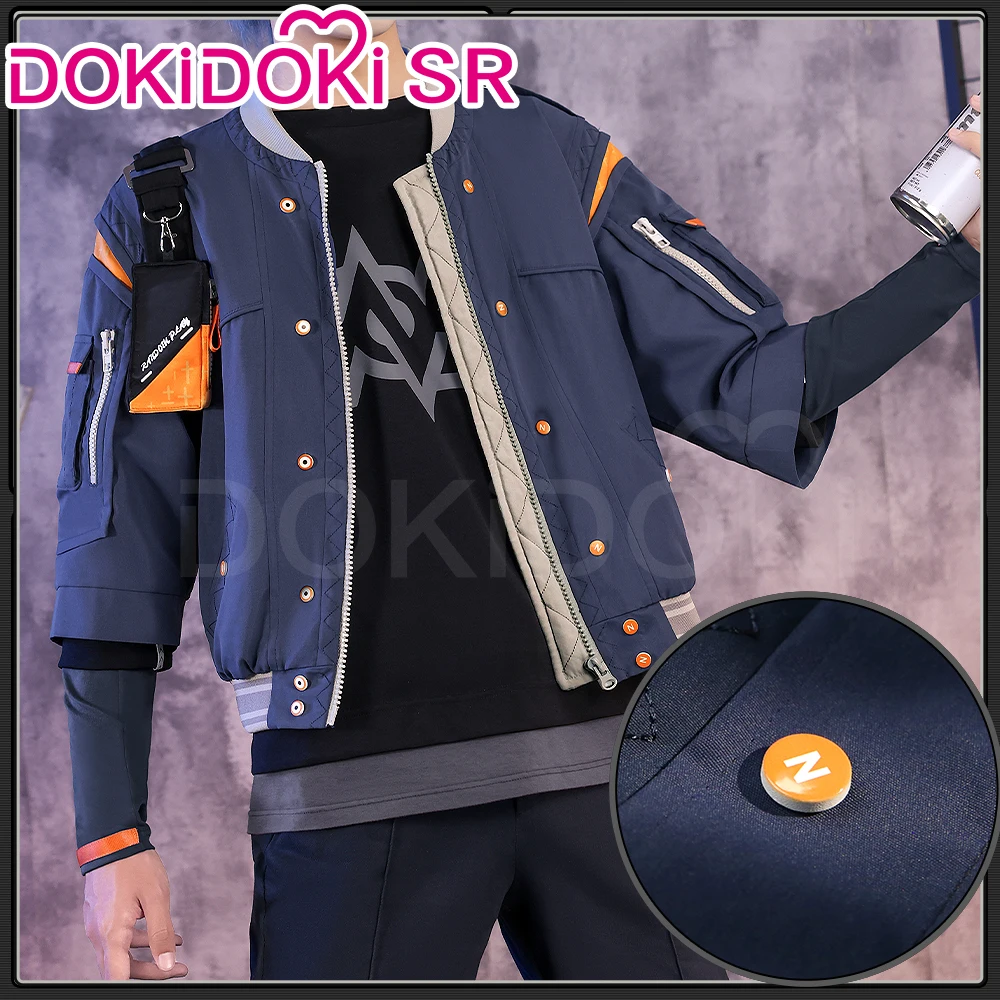 متوفر في المخزون أزياء تنكرية حكيمة لعبة Zenless منطقة صفر تأثيري DokiDoki-SR الحكيمة تأثيري الرجال اليومية زي عشوائي Paly Wise شعر مستعار