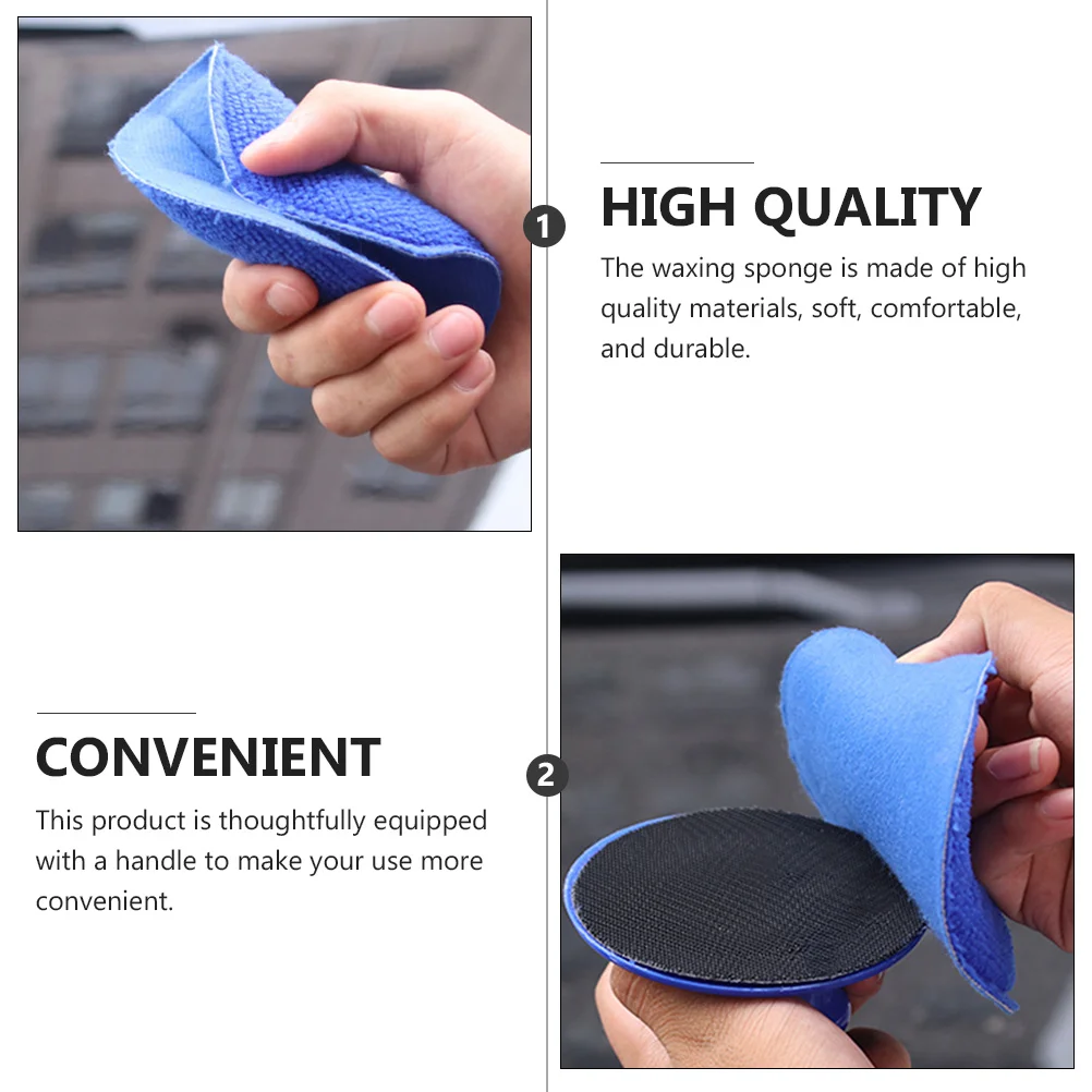 

2Pcs Handheld Car Waxing Sponge with Handle Soft Absorbent Polishing Sponge Car Wax Applicator for Cleaning and Polishing