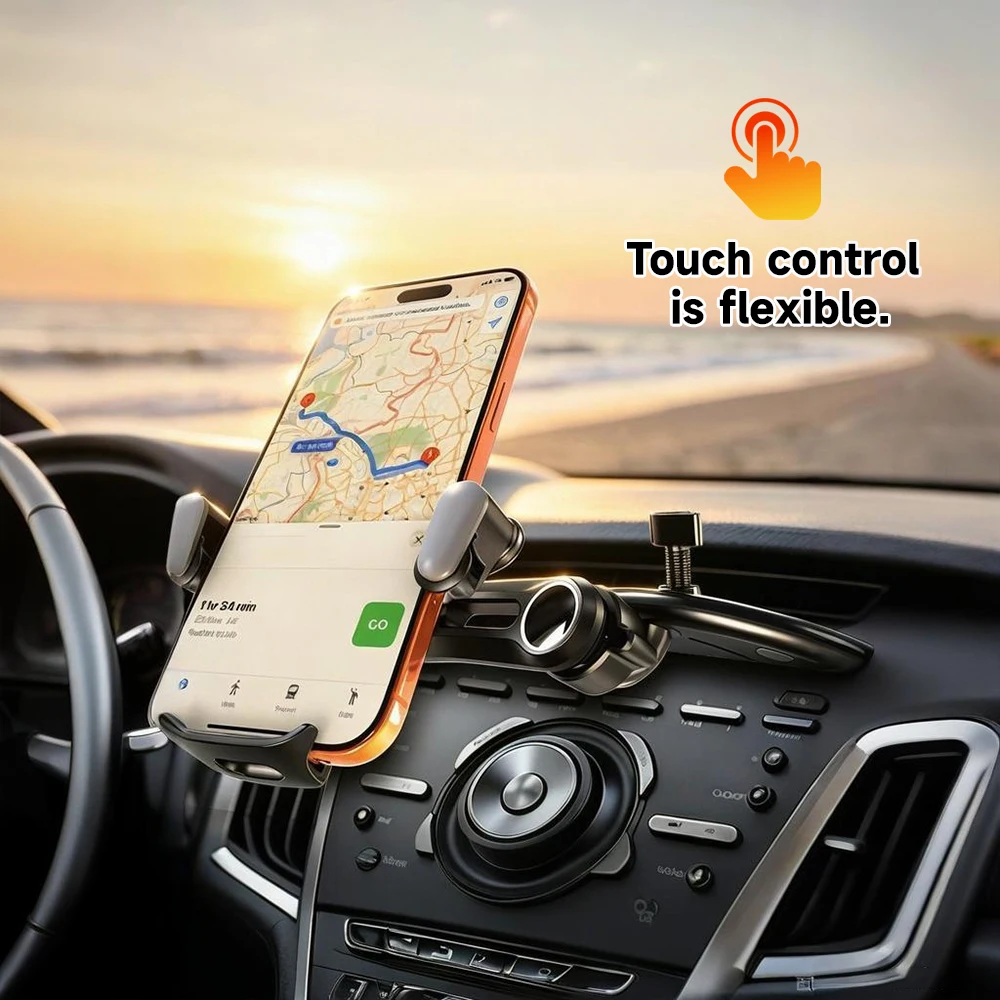 LRBH CD-Slot-Autohalterung für Smartphones – 360° verstellbar ° Drehbares Design mit verlängertem Metallarm und universeller Clip-Basis – Detail 6
