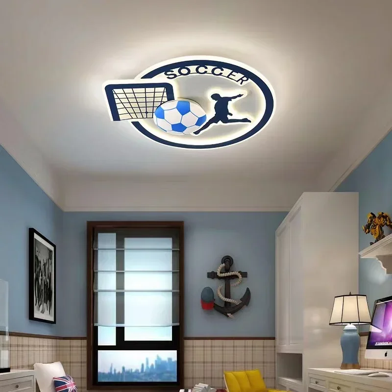 Kids Room Ceiling Light Soccer Lamp For Bedroom Boys Room Ceiling Light Nursery Plafondlamp Football Ceiling Chandelier Lighting