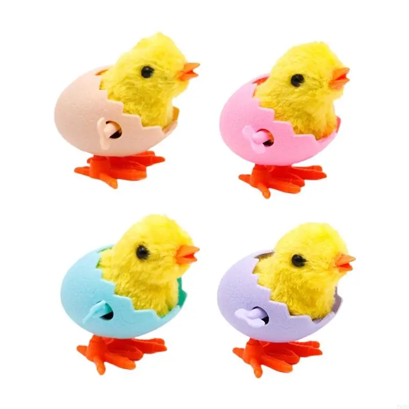 76HF Post-80s Cartoon Nostalgic Vintage Toy Baby Chick Easter Cartoon Mechanical Toy