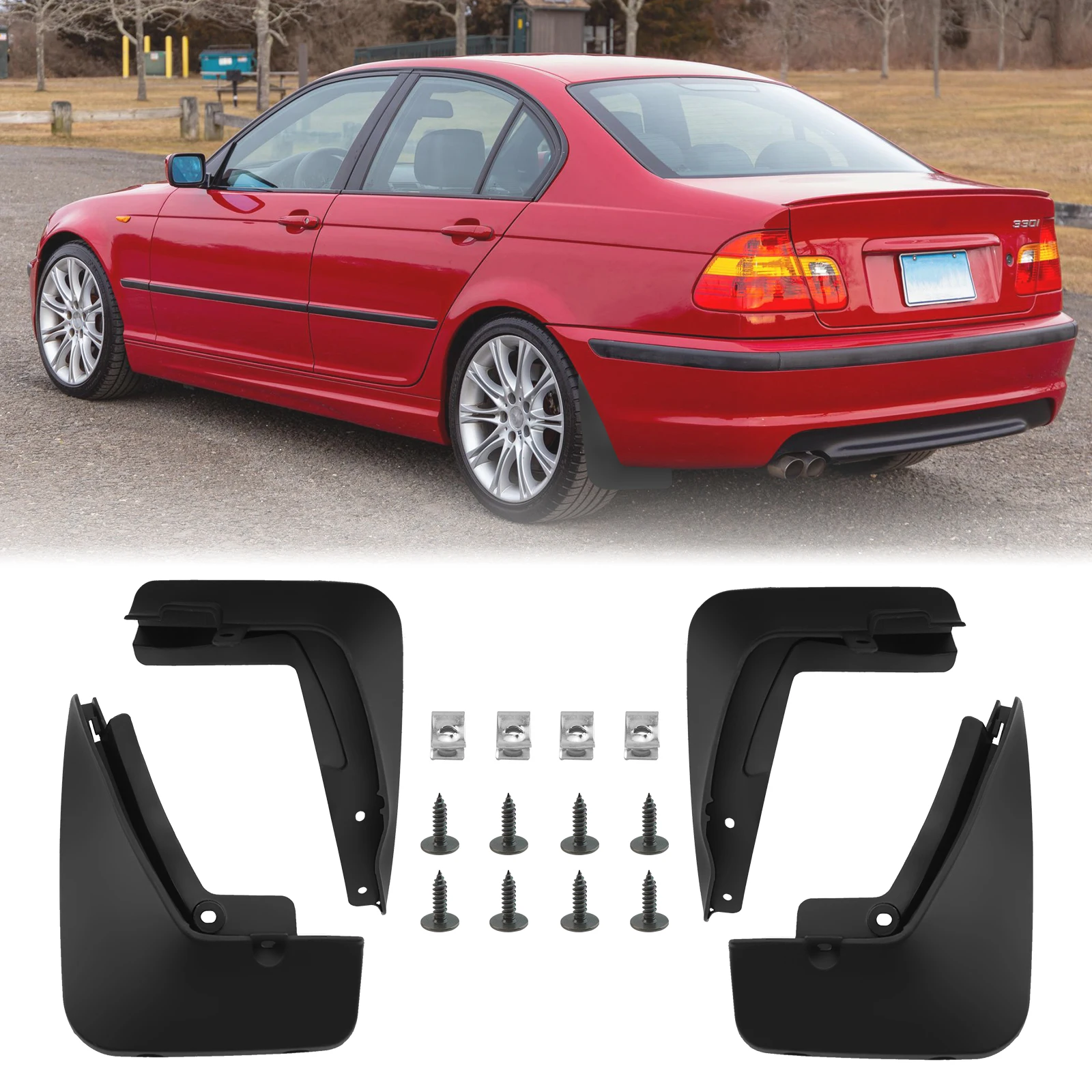 For BMW 3 Series E46 1997-2006 Mudguards Splash Guards 318i 320i 323i 325i 325xi 328i 330Ci 330i 330xi Mud Flaps Mudflaps 4Pcs