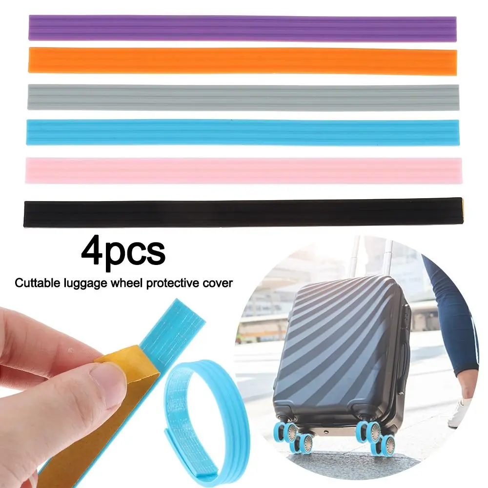 Croppable Luggage Wheels Protector Stickers Luggage Suitcase Wheels Cover Reduce Noise Wheels Sleeve Accessories