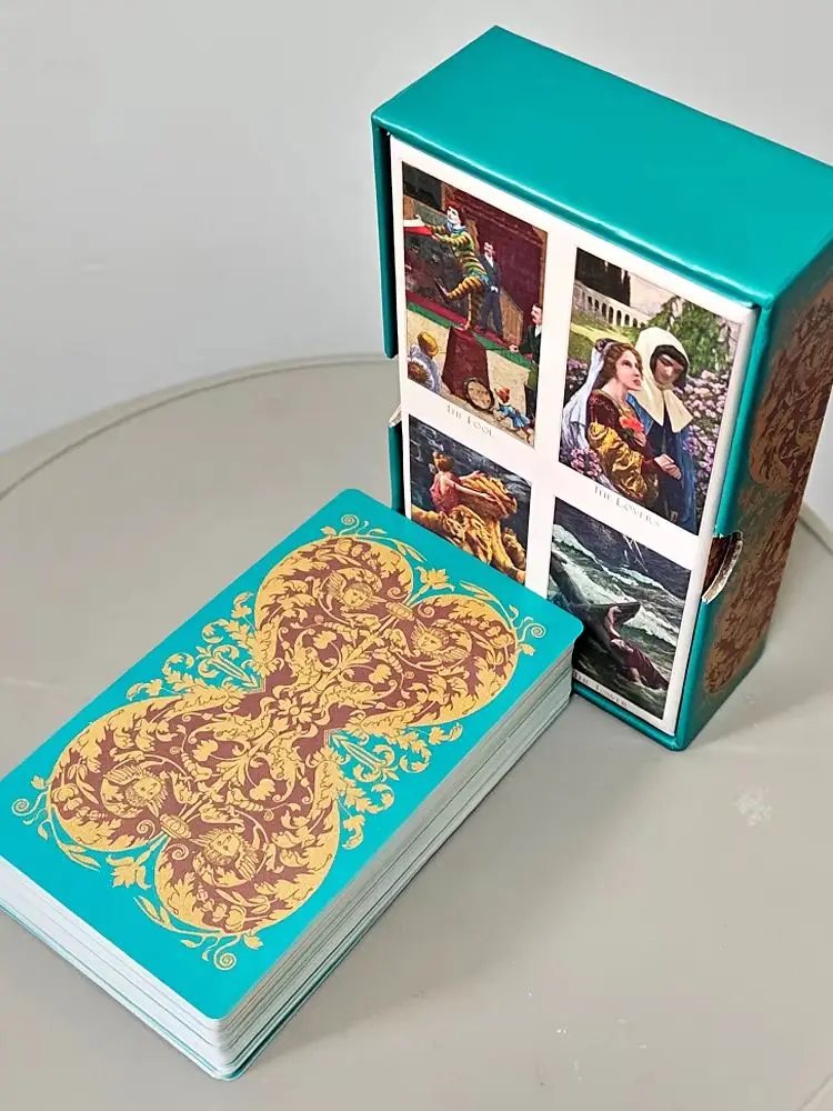Doppelt geprägtes Kartonpapier Das viktorianische romantische Tarot-Deck – 12*7cm, 78 Stück, elegante Tarotkarten im Stil des 19. Jahrhunderts in stabiler Box
