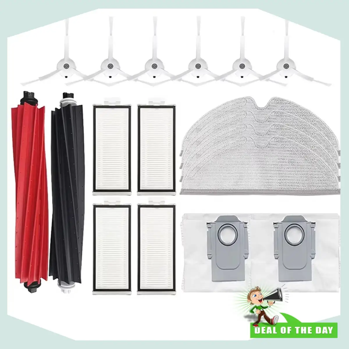 تسليم 24 ساعة لـ Roborock Q8 Max Q8 Max + Q5 Pro Q5 Pro + قطع غيار بديلة فرشاة رئيسية جانبية فلتر Hepa