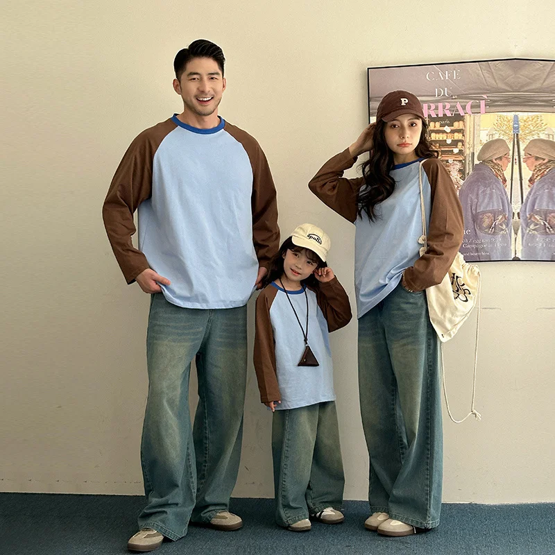 Elegant Family Matching Outfits Sweatshirt For Mom and Daughter Dad Son Couple Costume Long Sleeve Cotton Clothes Kids Costume