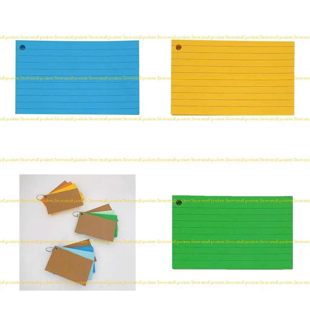 R1WD Flash Cards Revisions Cards Lined Index Cards with Binding Rings for Office