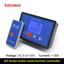 Multifunctional Brush Motor Controller DC 12v 24v 36v 48v 20A Start Stop Speed Regulation Soft Start Timed loop remote control