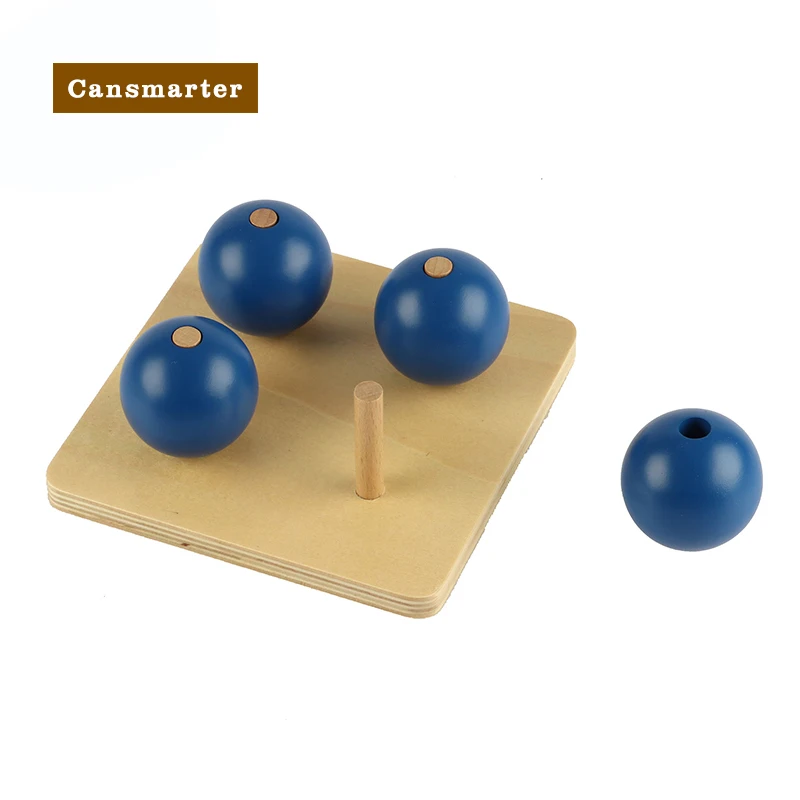 Montessori Kid Toy High-Quality Wooden Material Four Balls On Small Pegs For Early Training Learning Education Toys for Children