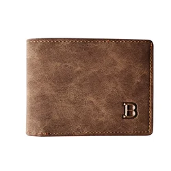 Men Wallets Free Name Engraving Slim Card Holder Male Wallet PU Leather Small Zipper Coin Pocket Man Purse Wallet Fashion