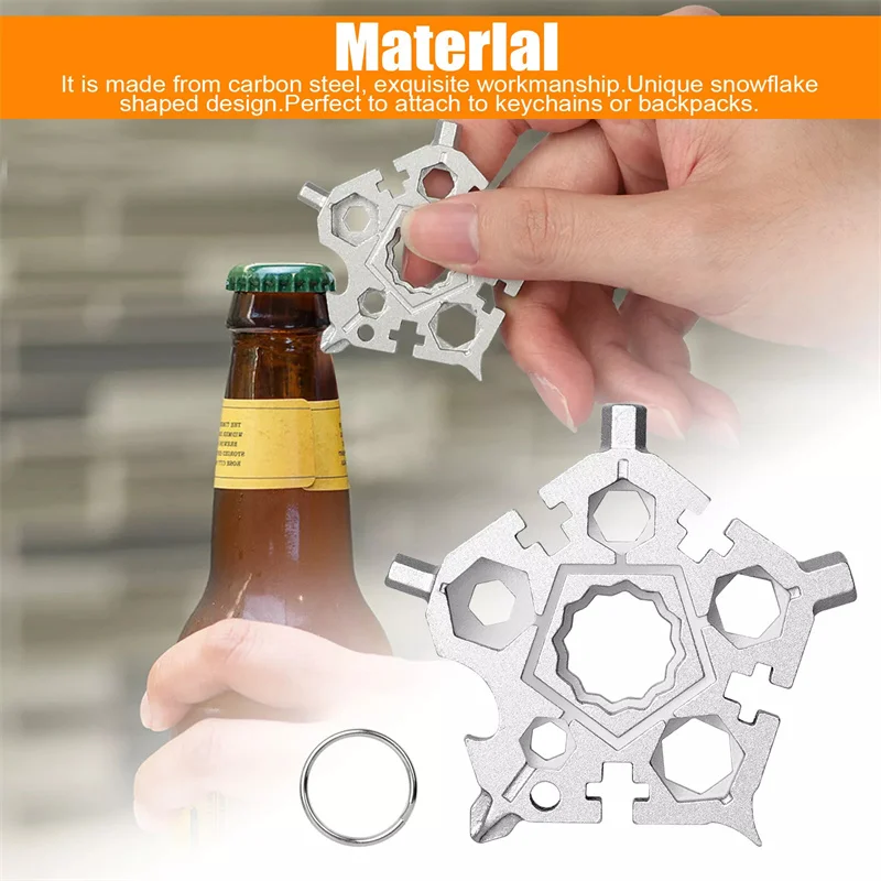 23 in 1 Pentagono multifunzione fiocco di neve interno chiave a sei angoli strumento cacciavite EDC esterno strumento combinato per bicicletta