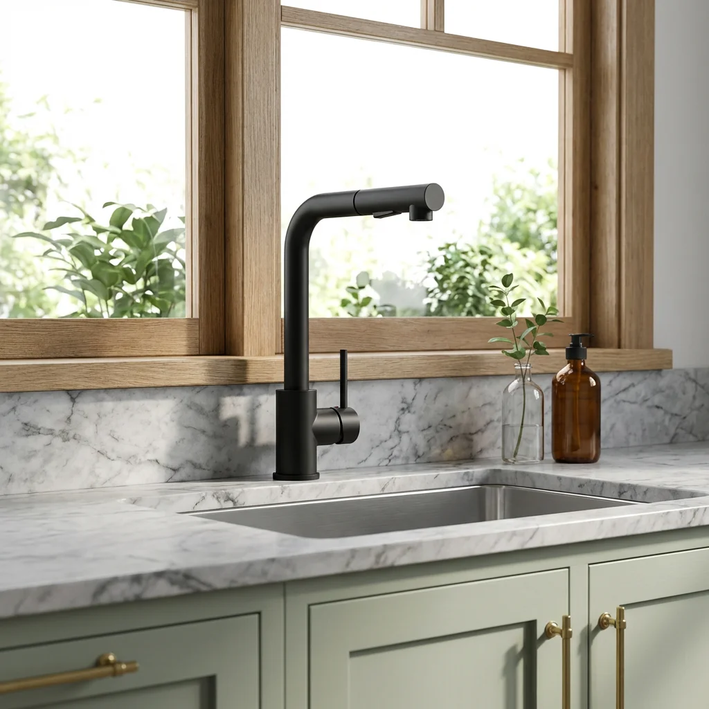 Modern Kitchen Faucet Mixer Tap Black Single Handle Tall Pull Out Sprayer Kitchen Sink Faucet Contemporary Ceramic 5 Years
