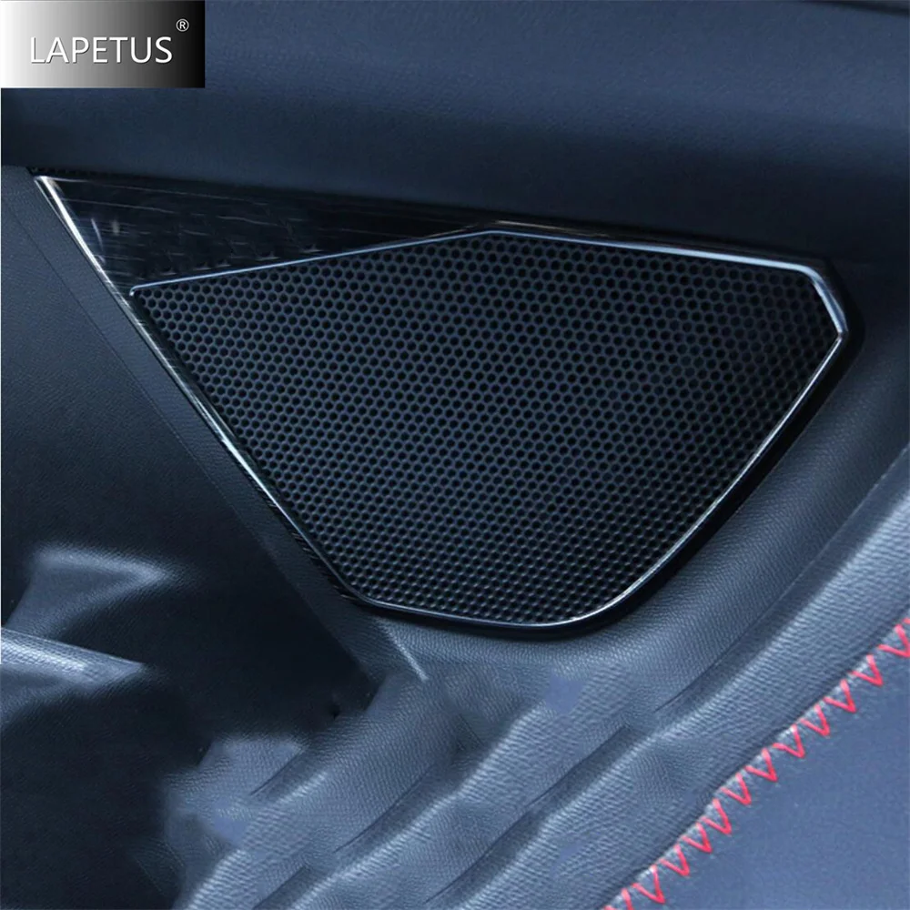 Stainless Steel Auto Accessories Door Speaker Decor Frame Cover Trim For Peugeot 3008 5008 GT 2017 - 2023 Black Brushed / Silver