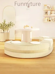 Foldable Paper Multi-seat Retractable Sofa Bedside Stool - Space Saving Creative Fashion Custom Exhibition Furniture