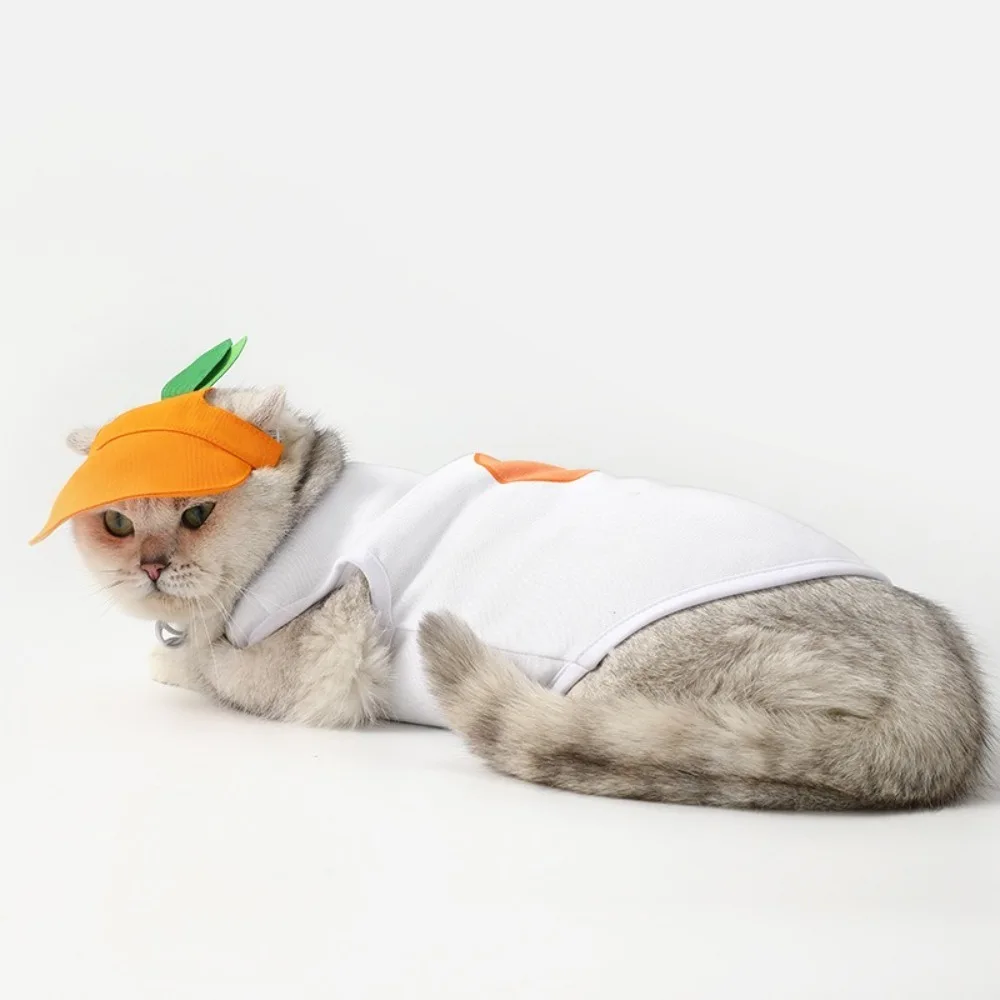 Pet Accessories Orange Dog Sun Hat Adjustable Comfortable Pet Baseball Cap Breathable Dog Sunshade For Dogs Cats