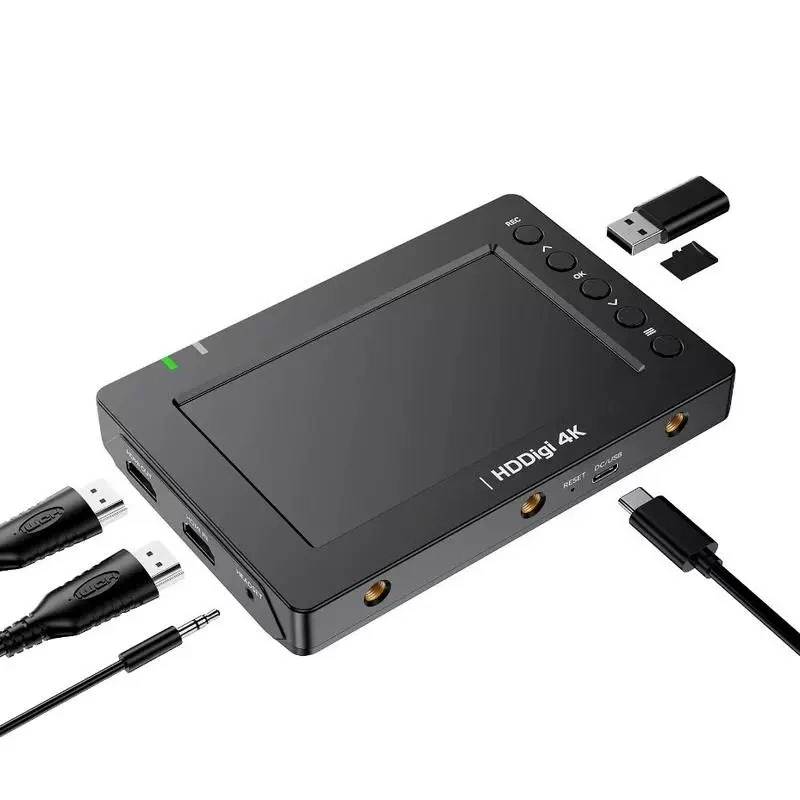 4K high definition HDMI with 5 inch screen video recording set-top box direct recording U disk without computer capture card