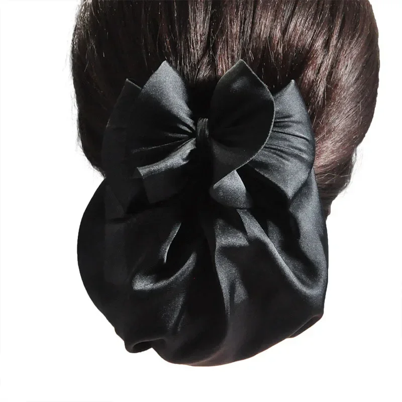 Korean Professional Hair Clip with Ruffled Black Bun Net and Bows for Women Accessoires Femme Pince Cheveux Barettei-Remiel