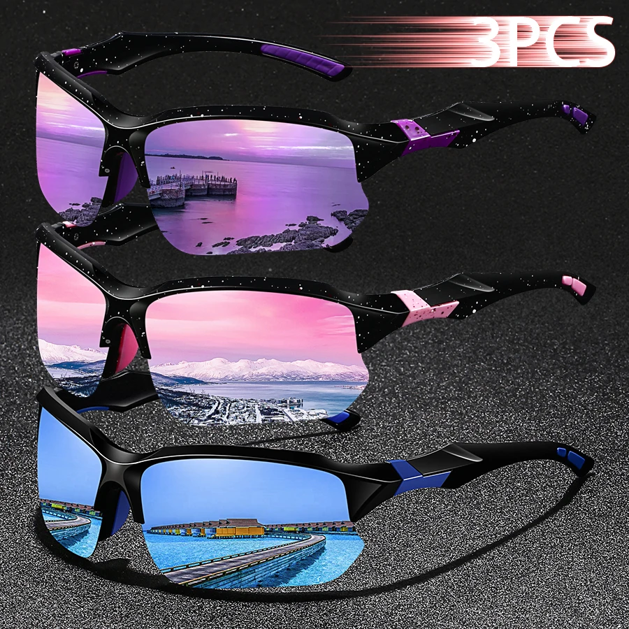 3 قطعة نظارات السلامة UV400 الموضة الدراجات نظارات الرجال النساء الدراجة النظارات الشمسية دراجة الجبلية نظارات الرياضة في الهواء الطلق النظارات