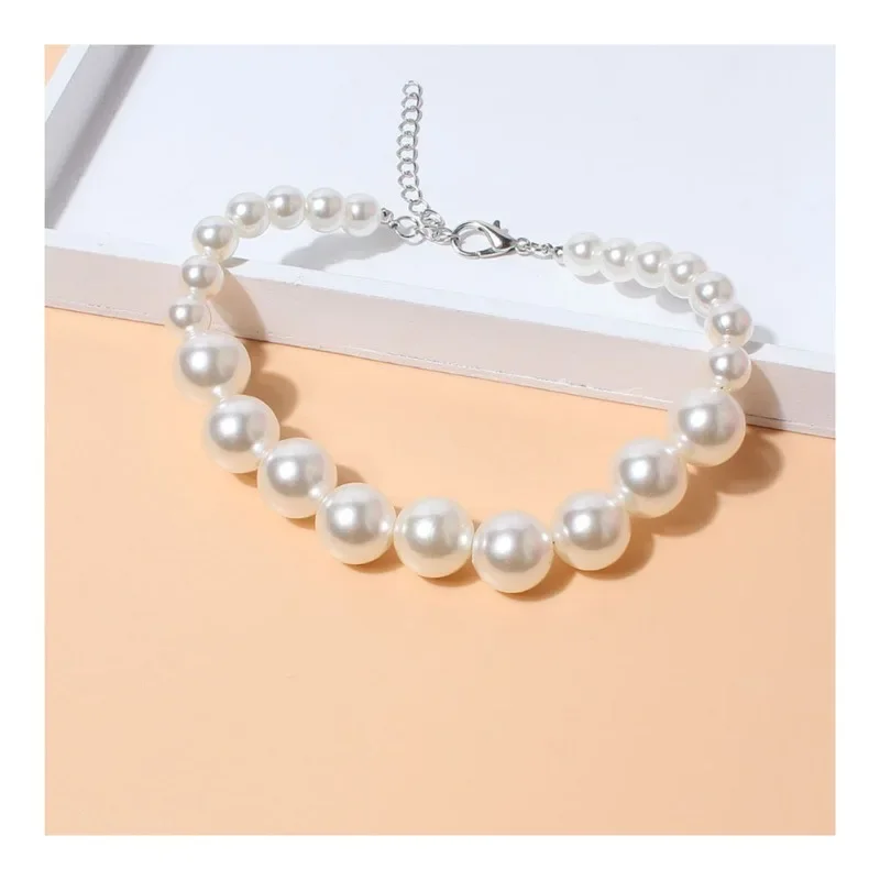 Luxury Pearls Dog Collar Necklace Fashion Wedding Party Grooming Accessories Adjustable Necklace Jewelry for Small Dogs Cat