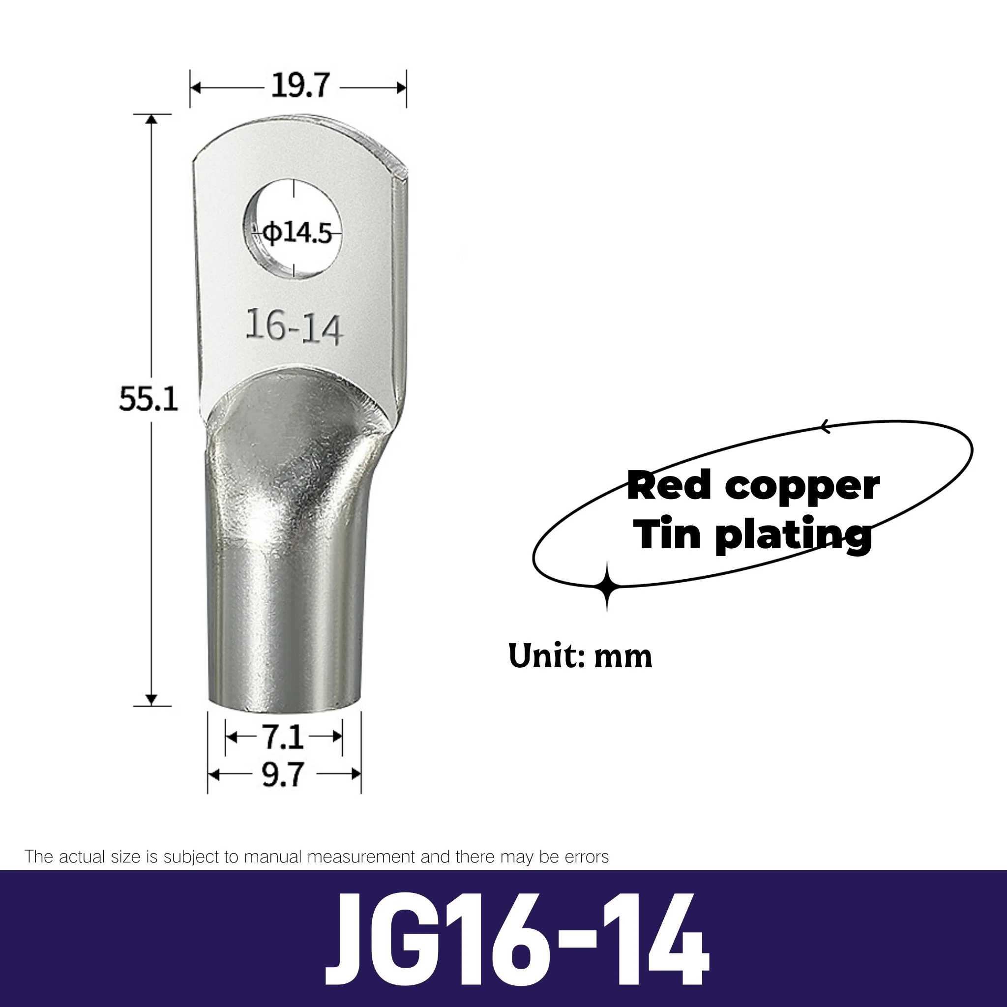 9PCS Jg Crimp Terminal Koperen Terminal voor Schepen Marine Draad Kabelschoen voor Elektrische Aansluiting Bedrading Terminal Diafragma M6 M8