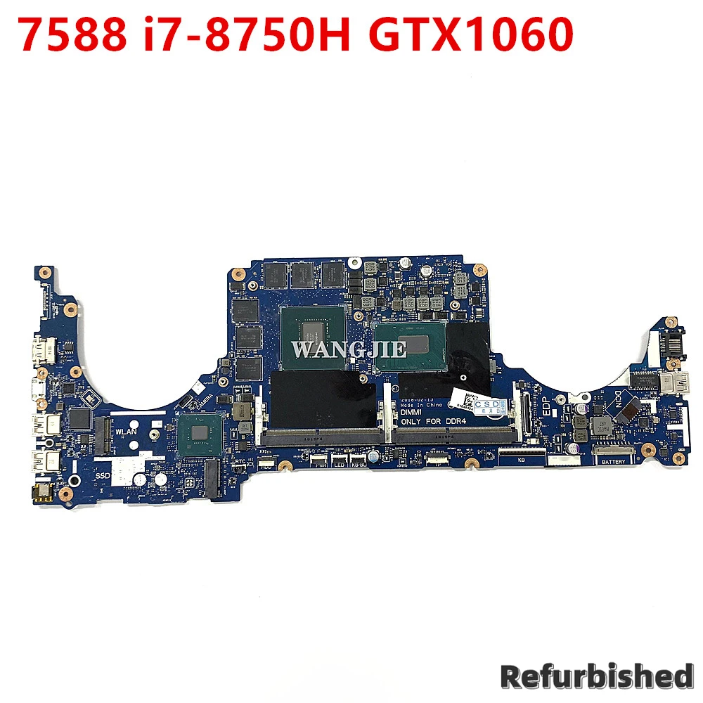 

CN-0TM9WY 0TM9WY TM9WY For Dell Inspiron G5 5587 G7 7588 Laptop Motherboard LA-E994P With i7-8750H GTX1060 6G GPU 100% working